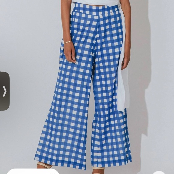 Cleobella Pants - Cleobella NWT Philippe Pant in Painterly Gingham Blue XS